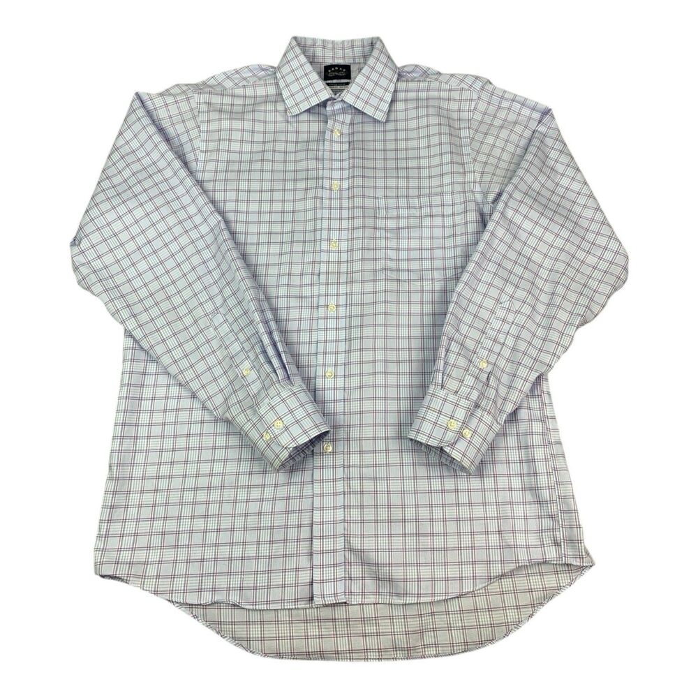 Eagle Shirtmakers Men’s Button Up Shirt Stretch Collar Non Iron, Size Large